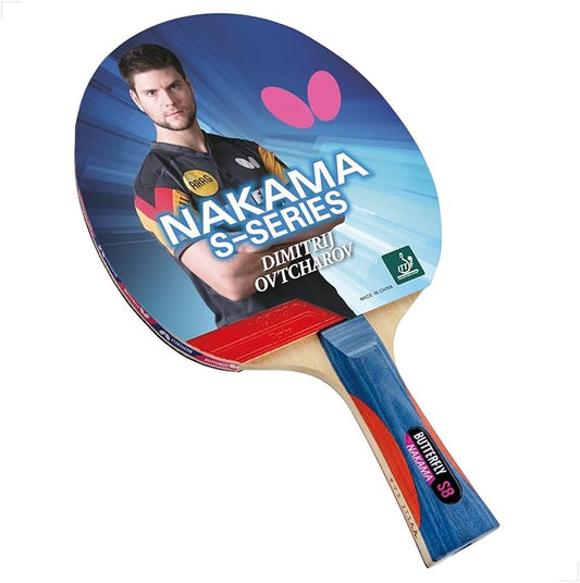 Butterfly Nakama Shakehand Ping Pong Paddle - Recommended for Beginner & Intermediate Level Players - Includes Two Free 40+ Balls - International Table Tennis Federation Approved