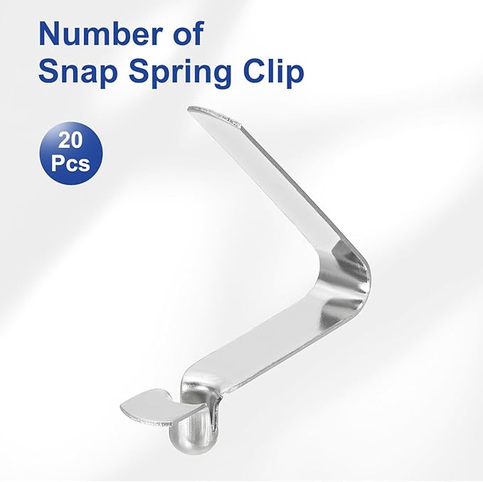 HARFINGTON Single Button Kayak Paddle Snap Spring Clip Spring Steel V-Shaped Hollow Lift Telescopic Locking Tube Pole Clips for Tent Umbrella Camping