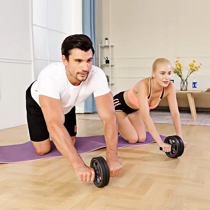 BLUERISE Ab Roller Wheel 2 Types Ab Roller No Noise Ab Wheel Easy to Assemble Home Workout Equipment Portable Abs Workout Equipment for Home