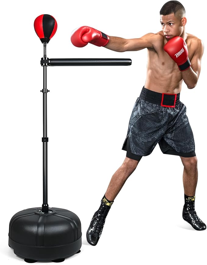 INNOLIFE Adjustable Boxing Bar, Punching Bag with 360 Reflex Bar, Boxing Speed Trainer for Adults, Youth, MMA