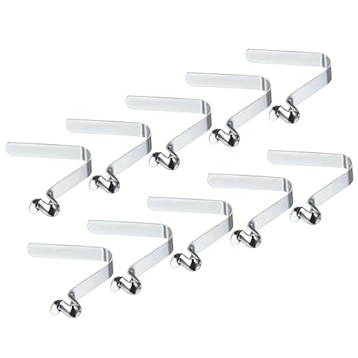 PATIKIL 9x8mm Kayak Paddle Snaps, 10 Pack Tent Pole Clips Steel V Shaped Single Pin Push Button Spring Clips Lock Tube Pole Clips for Camping Awning