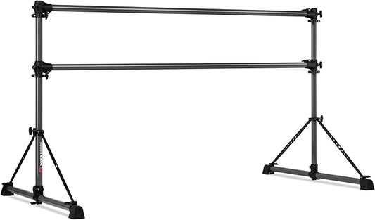 VITA Barre Portable Freestanding Double Ballet Barre, Fit, Dark Mystic Gray, Aluminum | Adjustable Height, Made in USA, Home or Gym Exercise Equipment | Dance, Fitness, Pilates