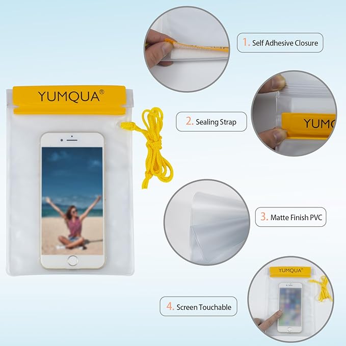 Clear Waterproof Bags, Water Tight Cases Pouch Dry Bags for Camera Mobile Phone Maps Pouch Kayak Military Boating Document Holder