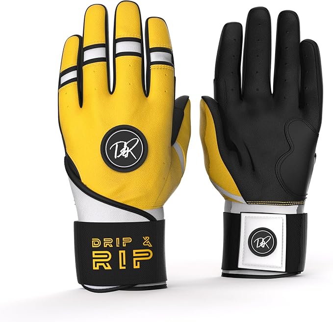 Drip & Rip Baller Series - Youth Batting Gloves + Adult Batting Gloves - for Softball and Baseball - Long Cuff Style for Men and Youth