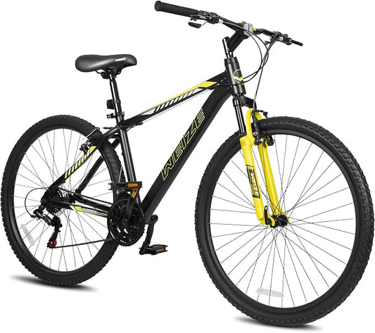 WEIZE Hardtail Mountain Bike, 29 Inch Wheels Outdoor Cycling Bike, 21-Speed Trigger Shifter, Aluminum Frame for Men and Women, Comfort Saddle, MTB Bicycle with Suspension Fork