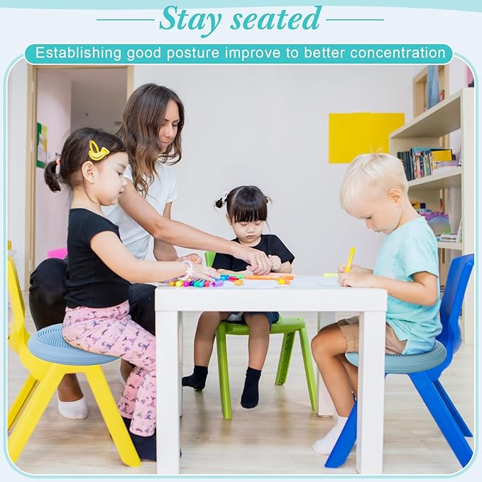 Libima 2 Pcs Wobble Cushion with Inflation Pump Wiggle Seat Flexible Sensory Seating Balance Disc Board for Men Women Physical Exercise Improving Posture Home Office