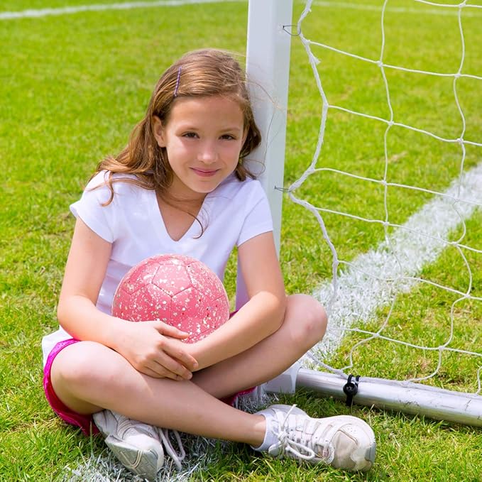 Kids Soccer Ball Size 3 4, Glitter Pink Purple Shiny Toddler Balls for Ages 4-6-8 8-12 Girls Boys Soft Training Ball