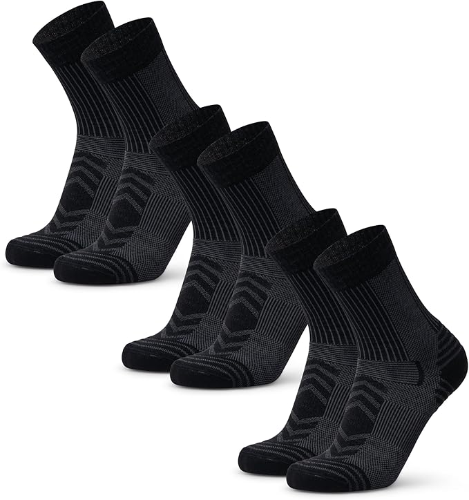 DANISH ENDURANCE Light Hiking Socks, Merino Wool Socks, Anti Blister, Sweat Wicking, Breathable, Men & Women, 3 or 5-Pack