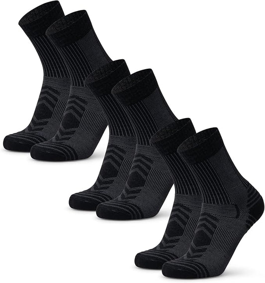DANISH ENDURANCE Light Hiking Socks, Merino Wool Socks, Anti Blister, Sweat Wicking, Breathable, Men & Women, 3 or 5-Pack