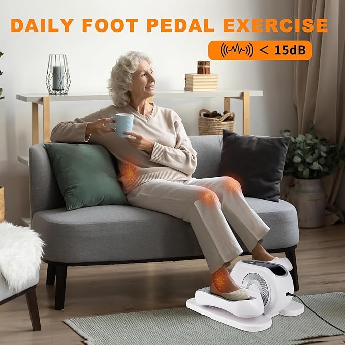 Zakle Under Desk Elliptical Machine, Electric Elliptical Training Machine w/Remote Control, 12 Speed Levels, Quiet Seated Pedal Exerciser for Home Office