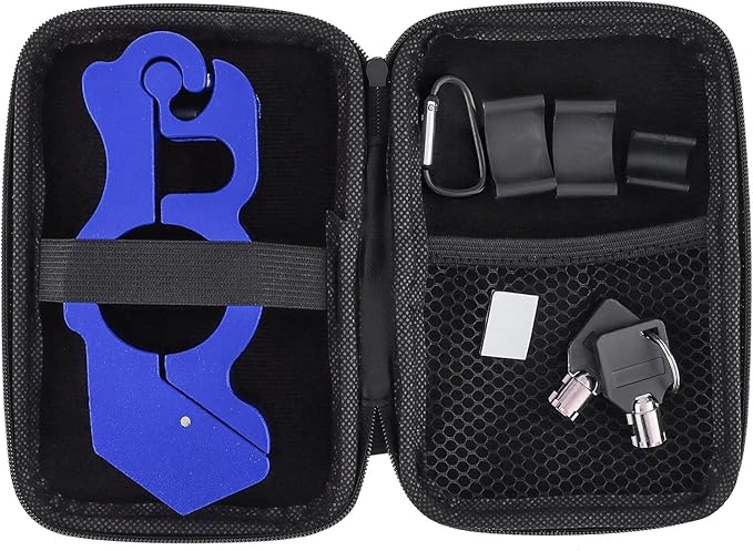 Windance Motorcycle Handlebar Lock Anti Theft Heavy Duty Brake Lever Parking Security Lock for Mopeds Motorbike Bike ATV (Blue)
