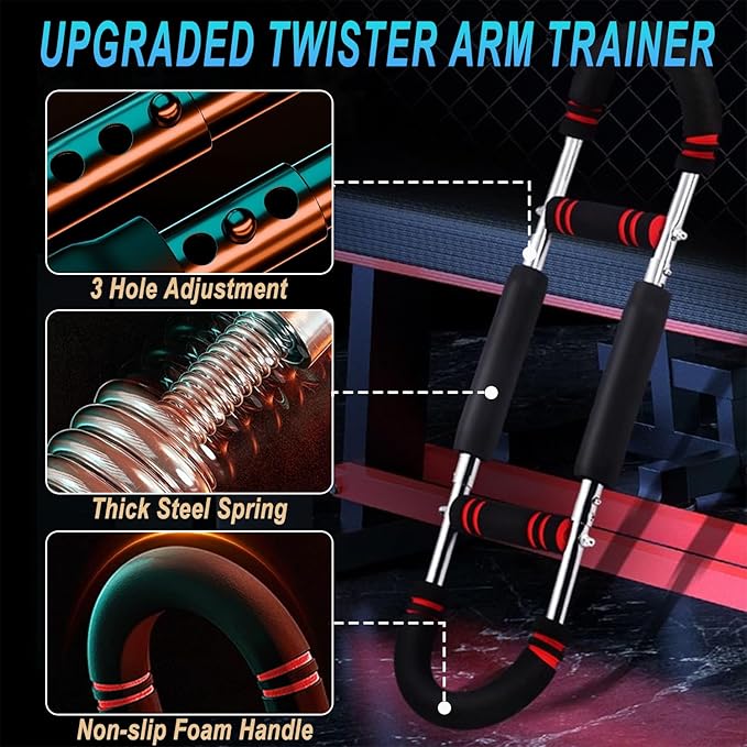Twister Arm Trainer, 60-110lb Adjustable Chest Workout Equipment - Arm Trainer for Men - Portable Chest Trainer, Shoulders & Forearms Muscle Training Exercise Equipment for Men Women