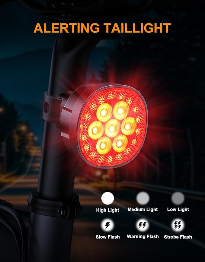 Bike Lights, [8+12 Modes & USB Rechargeable] Ultra Bright LED Bike Lights for Night Riding Front and Back Flashlight, IP65 Waterproof Bicycle Headlight and Tail Light Set for Cycling