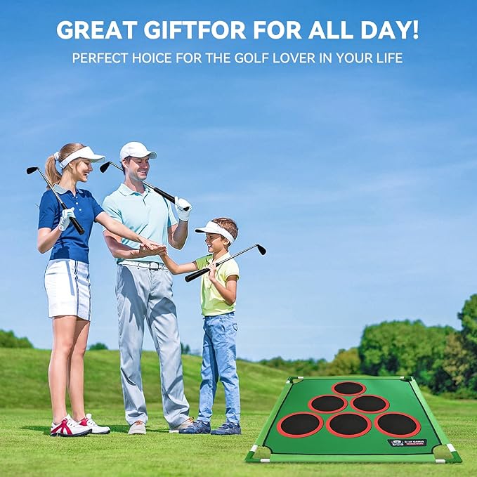 Golf Chipping Game Set, Battle Golf Game Play Set, Golf Yard Game with 6 Hole Covers, 20 Sticky Golf Balls, Putting Mat, Golf Putter And Carrying Bag, Backyard Golf Games for Adults Outdoor