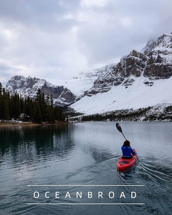 OCEANBROAD Carbon Fiber Kayak Paddle 90.5in/230cm, 86in/218cm for Adults Kayaking Boating Canoeing Oar with Paddle Leash