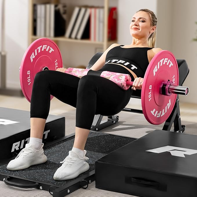 RitFit Barbell Weight Set - 4/6FT Olympic Barbell with Weight Plates (55-275LB Total) - Weightlifting Equipment for Squats, Curls, Deadlifts, Presses, Hip Thrusts