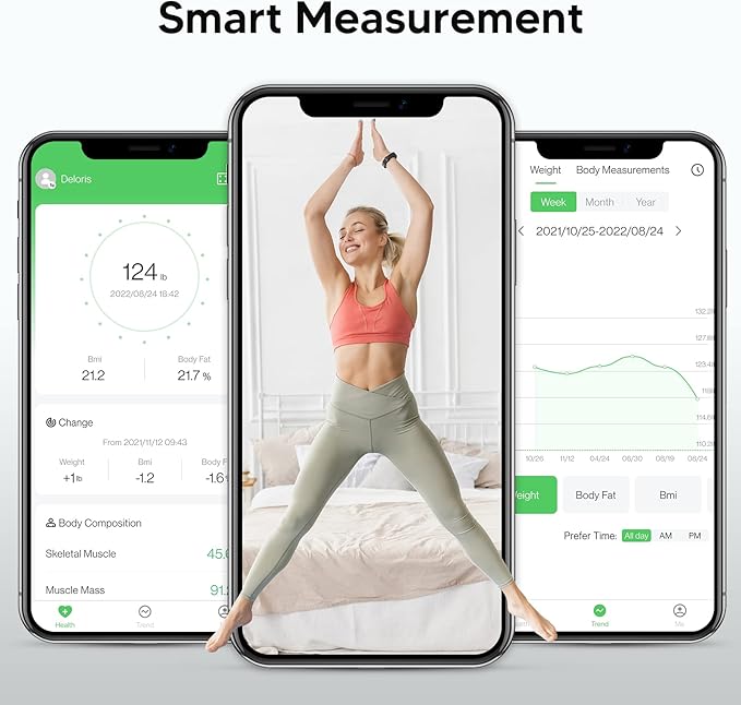 arboleaf Scales for Body Weight, Weight Scale with Body Fat, Digital Bathroom Scale, Smart Bluetooth Body Fat Scale Sync 14 Body Composition Analyzer with Other Fitness Apps