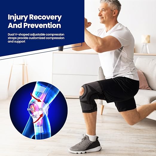 Galvaran Knee Brace for Meniscus Tear:Adjustable Knee Support for Maximum Knee Pain,Side Stabilizers for Injury or Surgery Recovery - Men and Women