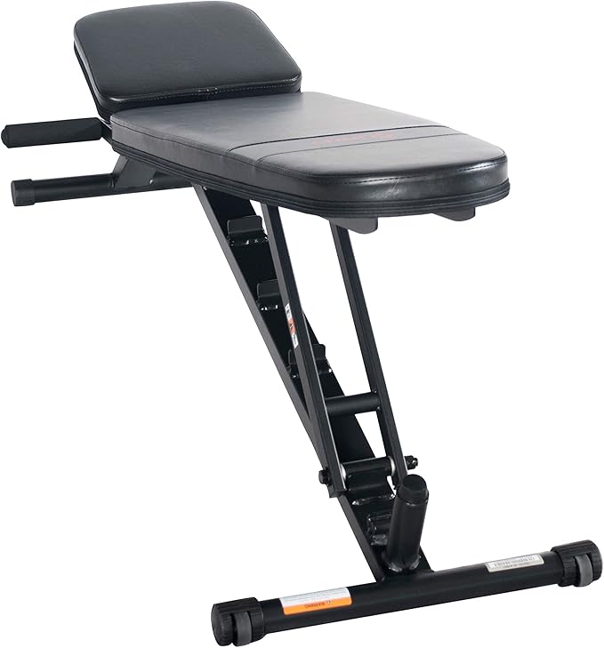 Sunny Health & Fitness Compact Premium Incline Bench Press Bar Rack Set & Optional Leg Extension Developer, Preacher Curl for Solid Strength Training Home Gym