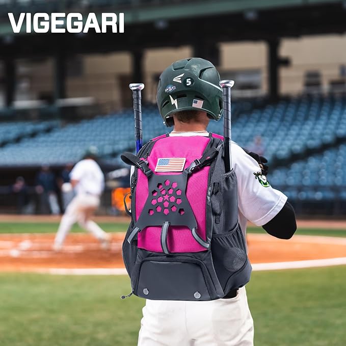 Baseball Backpack for Youth, Boys, Adults - Bat and Softball Equipment Bag With Glove Holder, Helmet, Shoes Compartment - T-Ball Accessories and Baseball Gifts