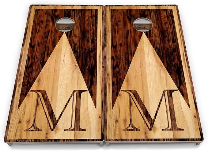 Tournament Cornhole Boards - Regulation 2'x4' Set 3/4" Baltic Birch - Bags Sold Separatetly (Wood Letter Design)