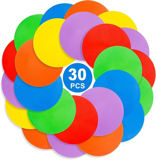 9 inch Spot Markers Flat Field Cones, Non Slip Rubber Agility Markers Flat Field Cones for Soccer Basketball Sports Speed Agility Training （30 pcs）