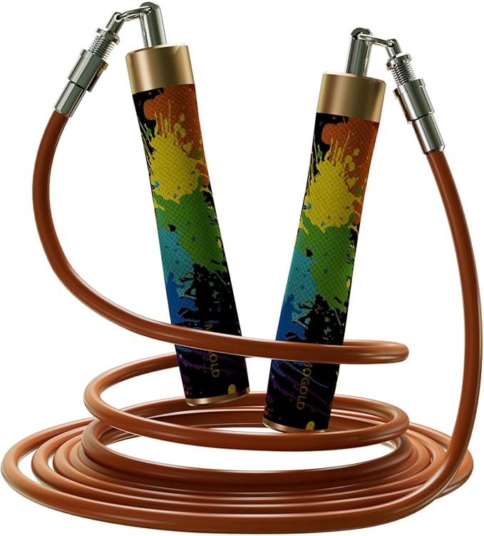 Weighted Jump Rope for Men Women -Interchangeable 1/5lb 1/4lb 1/2lb Heavy jump ropes - 360 Degree Spin - Length Adjustable,Ergonomics Leather Grip Skipping Rope for Fitness Weight Loss & More