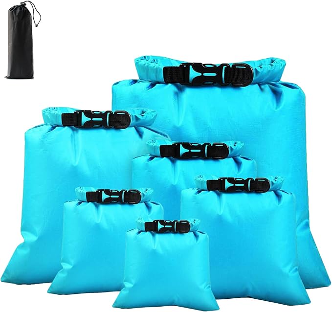6PCS Dry Bags Waterproof, Lightweight Dry Bags for Kayaking Waterproof，Outdoor Waterproof Bag for Kayaking Hiking Boating Camping