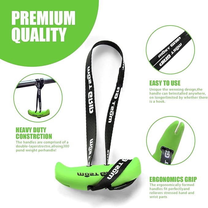 MOST Neutral Grip Pull Up Handles for Home Gym Workout, Ergonomic Pull Up Grips with Non-Slip for T-bar Row