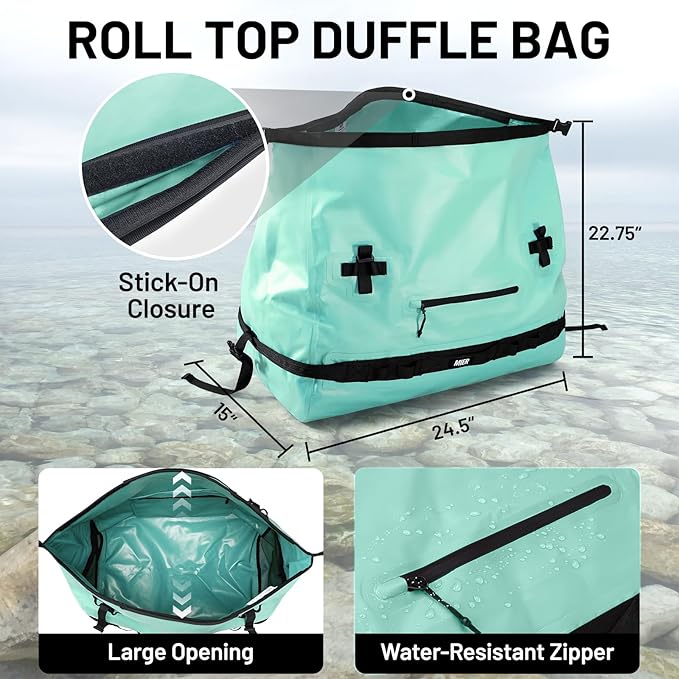 MIER Large Waterproof Duffel Bag Rolltop Dry Backpack Duffle Bags for Kayaking, Rafting, Boating, Swimming, Camping, Travel, Gym, Beach, 60L/80L