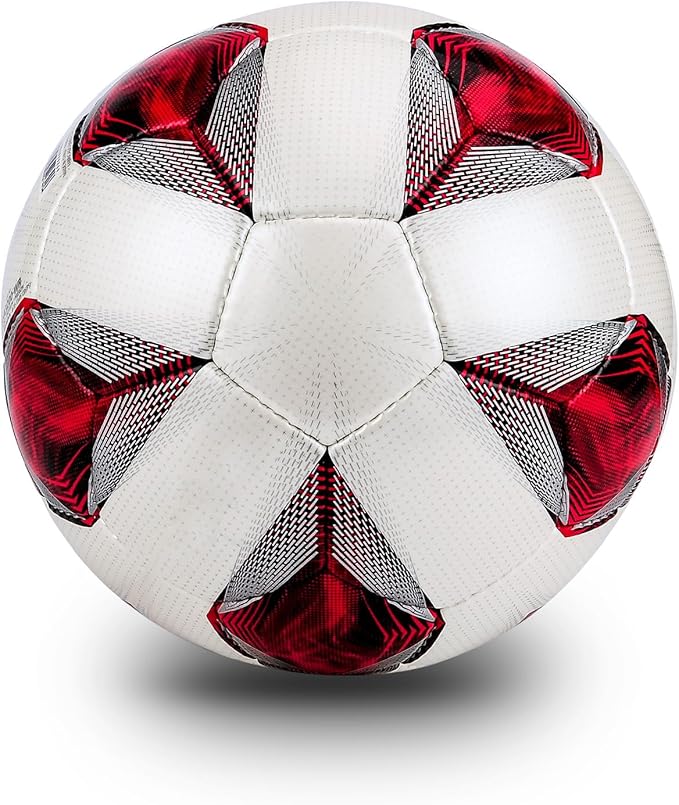 Soft PU Leather Soccer Ball, Indoor Outdoor Team Sports, Training Practicing Game Match Soccer Ball Gift for Adult Youth, 1pcs