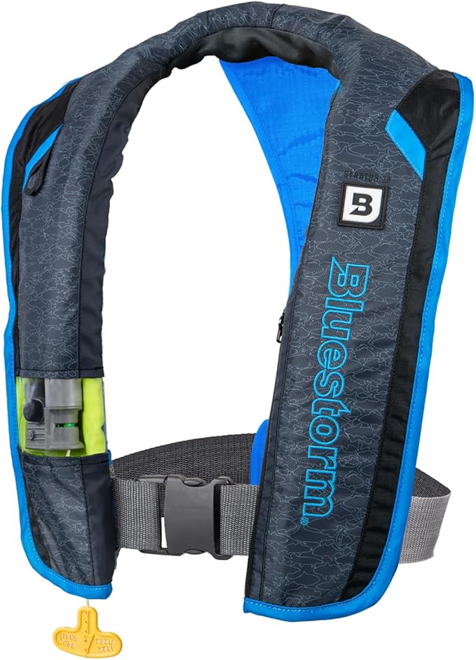 BLUESTORM Stratus 35 Inflatable Life Jacket PFD for Adults | US Coast Guard (USCG) Approved Automatic Self Inflating Life Vest Preserver with Manual Ripcord