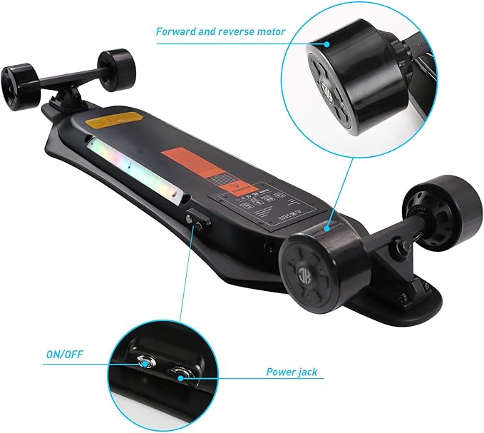 JKING Electric Skateboard Electric Longboard with Remote Control Electric Skateboard,900W Hub-Motor,26 MPH Top Speed，21.8 Miles Range,3 Speed Adjustment，Max Load 330 Lbs,6 Months Warranty