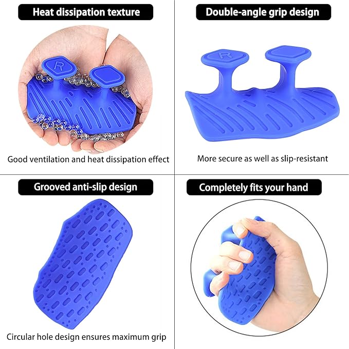 Upgraded Weight Lifting Grips for Women & Men - Extra Large & Thick Non-Slip Gym Grips with Cooling Towel, Ergonomic Workout Gloves for Pull-Ups, Dumbbell Exercises