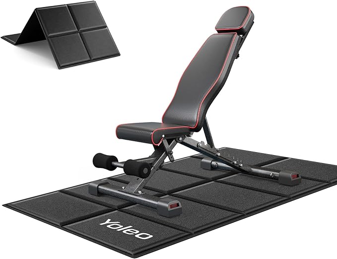 YOLEO 880LB Adjustable Weight Bench for Bench Press, MAX Foldable Weight Bench with Bench Press Stand/Extended Head for Home Gym/Full Body Workout 90 Degree Workout Bench User 6'56''(Max Version)