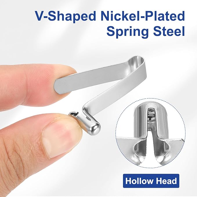 HARFINGTON Single Button Kayak Paddle Snap Spring Clip Spring Steel V-Shaped Hollow Lift Telescopic Locking Tube Pole Clips for Tent Umbrella Camping