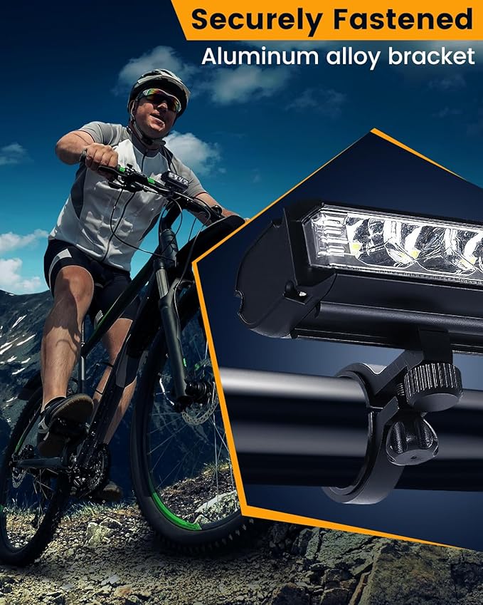 Bright Bike Light for Night Riding, USB Rechargeable Bicycle Light, Bicycle Headlight Set, Daytime Running Light, Waterproof Bike Headlight and Taillight for Adult Kid Mountain MTB Off-Road Cycling