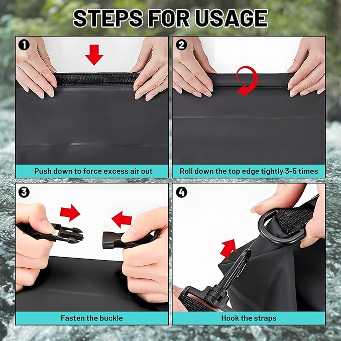 Waterproof Dry Bag,Roll Top Tropical Summer Watercolor Hibiscus Small Waterproof Backpack 5L/10L/20L Floating Lightweight Bags for Kayaking, Boating, Swimming Camping with Waterproof Phone Case