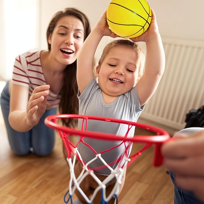 Shindel Mini Basketball, 6PCS 6.3 inches Basketballs with Pump for Birthday Gifts for Toddlers Kids, Playground Balls for Pool, Indoors, Outdoors