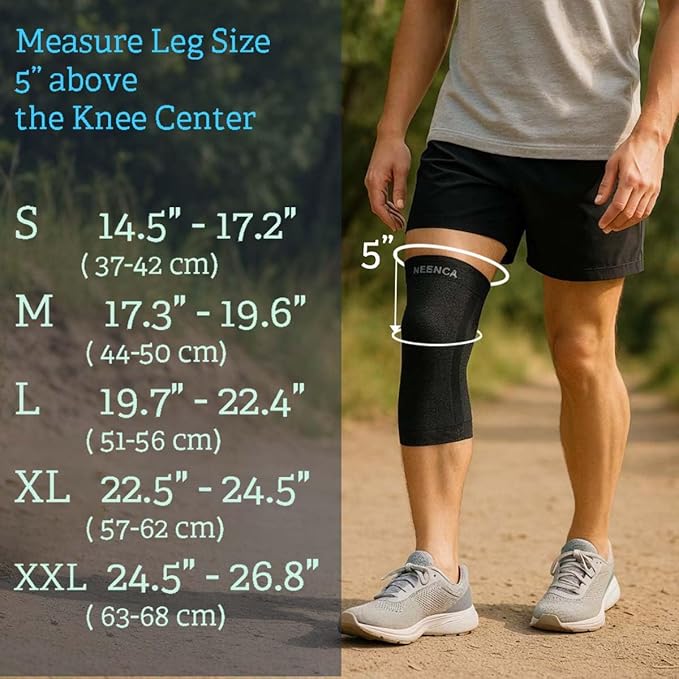 NEENCA Knee Sleeve – Knee Braces for Knee Pain, Joint Pain Relief, Swelling, Inflammation Relief, and Circulation, Knee Support for Women and Men (Black, XX-Large)