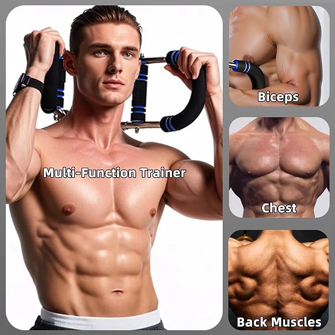 Twister Arm Trainer, 40-100lb Adjustable Chest & Arm Workout Tool, Compact Twister Arm Strengthener, Chest Trainer Equipment for Men, Shoulder Muscle Training Fitness Equipment(Blue)