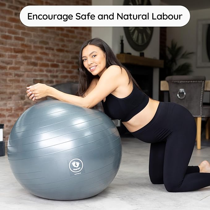 BABYGO Birthing Ball - Pregnancy Yoga Labor & Exercise Ball & Book Set Trimester Targeting, Maternity Physio, Birth & Recovery Plan Included Anti Burst Eco Friendly