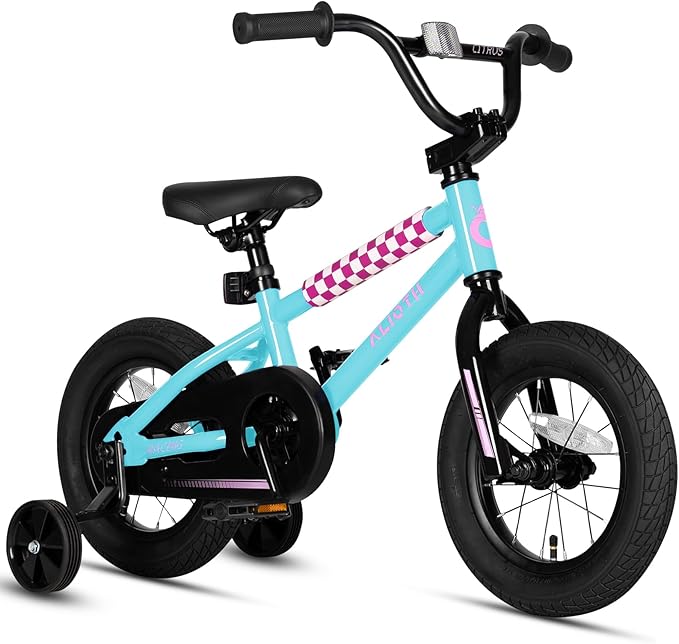 BMX Style Kids Bike for 2-8 Years Old Boys Girls Toddlers 12 14 16 Inches Bicycle with Training Wheels Coaster Brake, Multiple Color