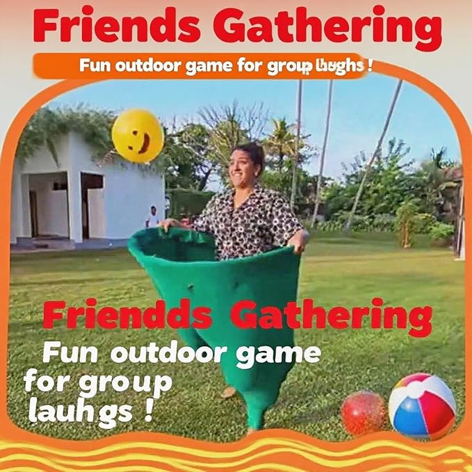 Granny Pants Giant Yard Game with Bouncy Balls - Ultimate Outdoor Tossing Party Game for Adults and Kids (RGBY)