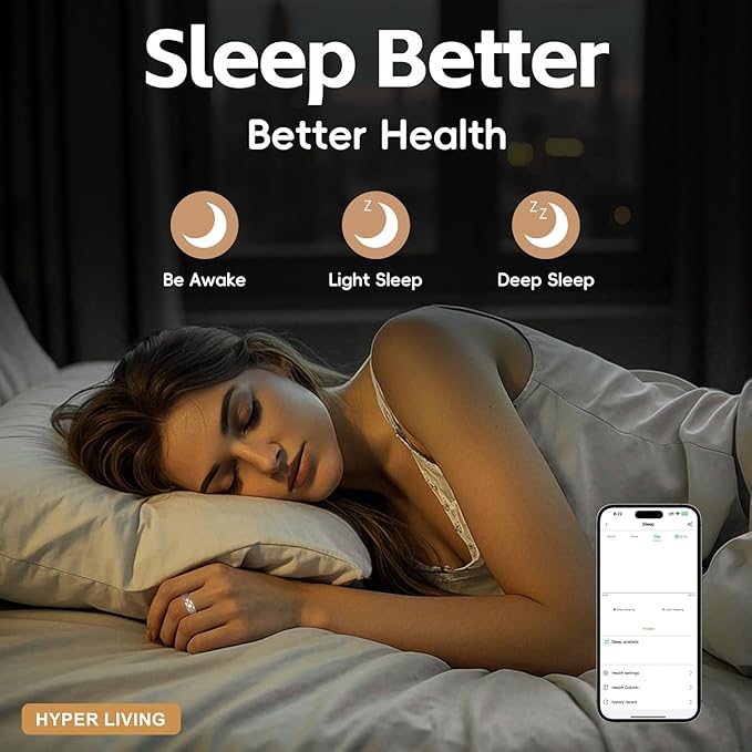 Smart Ring Health Tracker, Sleep Tracker Ring with Heart Rate, Waterproof Fitness Ring for Activity Monitoring/Steps/Distance/Calories, Air Gesture (10)