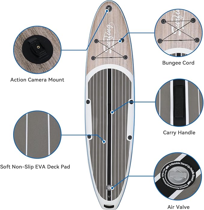 YUSING Inflatable Stand Up Paddle Board with Kayak Seat, Non-Slip Deck SUP Paddle Board with Premium Kayak, Portable Standing Boat for Youth & Adult