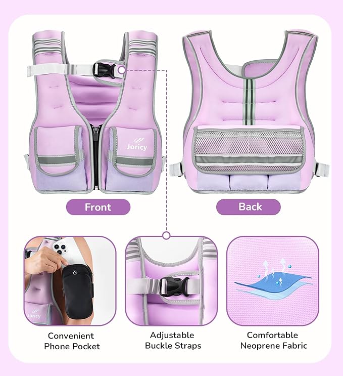 Weighted Vest Woman Men 5-12lb/9-16lb/17-24lb/23-30lb Body Weight Vest with 5 Adjustable Weights Weighted Vests with Zipper Women Rucking Vests for Walking Running Strength Training Workout