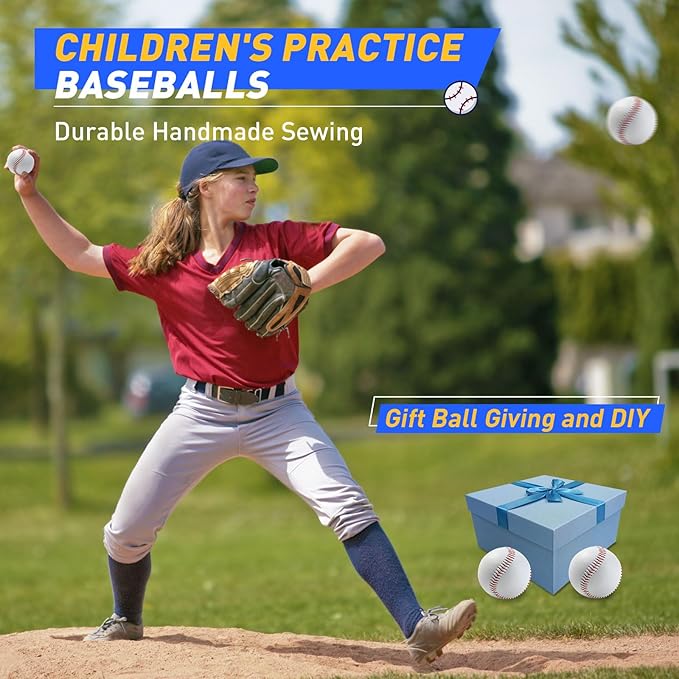 Gracfulcub Baseball Ball, Official Game Baseballs for Youth and Adult Baseball Players Training, Official Size and Weight Suitable for Batting Fielding Hitting Pitching Practice