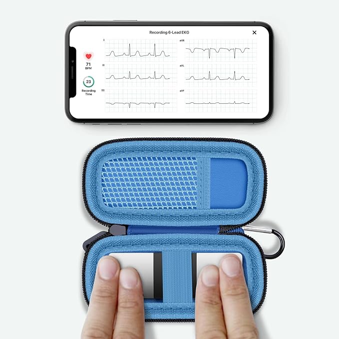 Heart Monitor Case Compatible with AliveCor Kardia Mobile ECG/for KardiaMobile 6L for Apple and Android Device - CASE ONLY (Dark Blue)