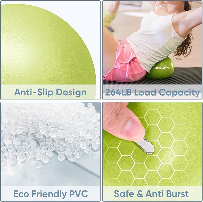 APEXUP Yoga & Pilates Ball - Anti Slip Heavy Duty Gym Ball for Fitness, Balance & Core Workout